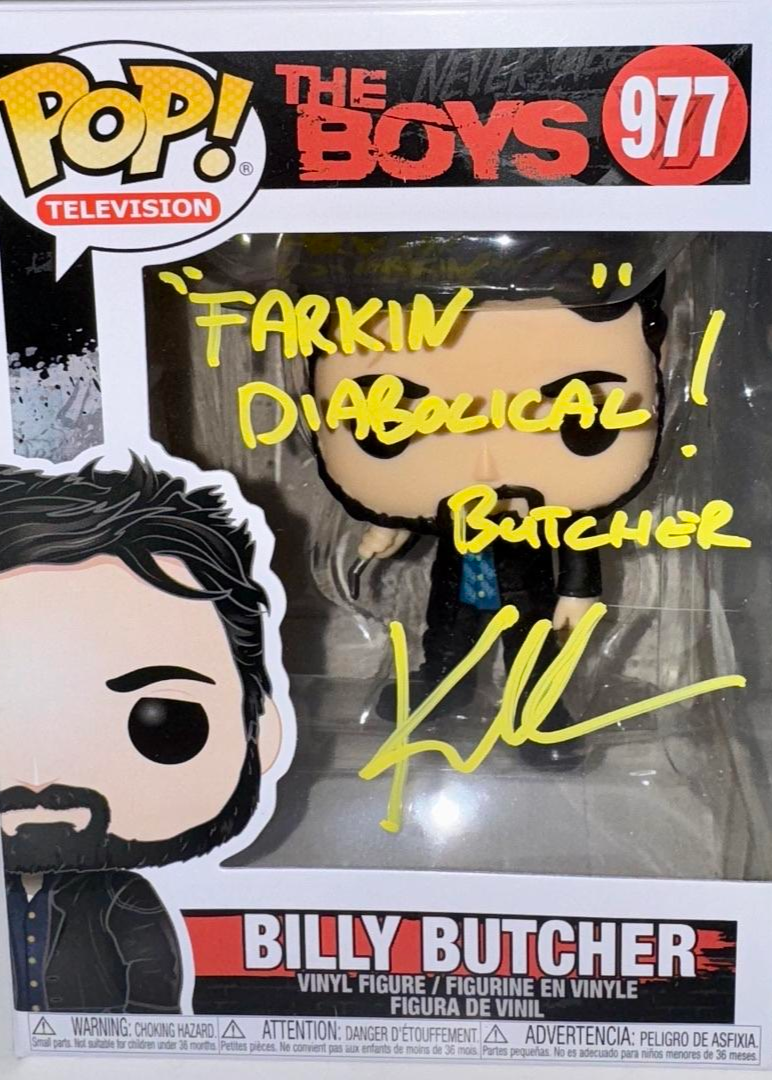 Karl Urban Signed Funko Pop #977 "Billy Butcher" The Boys w/Inscription - JSA COA